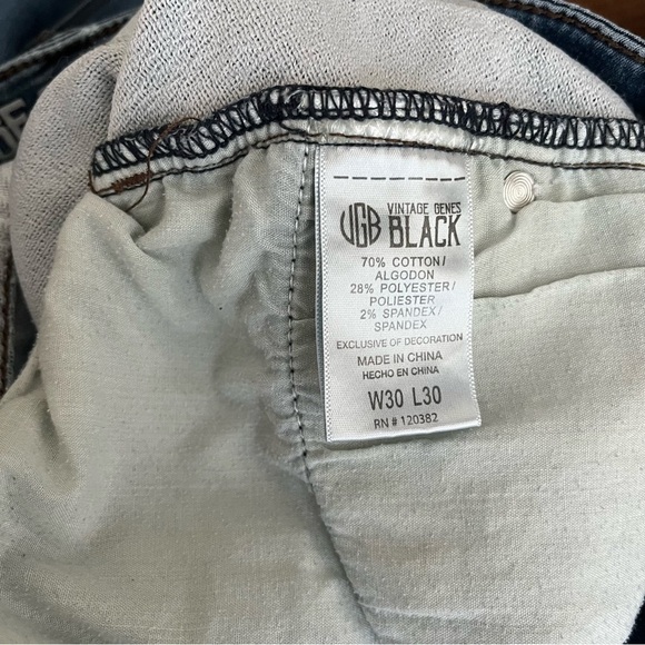 Vintage Genes Black Jeans Womens Size 30 x 30 Blue Skinny Fit Stretch Distressed - Picture 5 of 6
